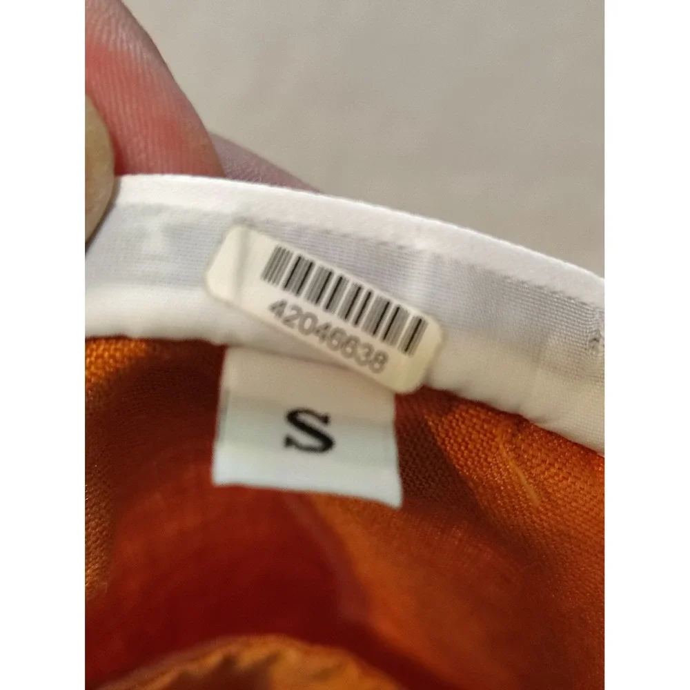 Bryn Walker Womens Rust 100% Linen Side Button Boxy Top Made in USA Small U - Picture 7 of 10